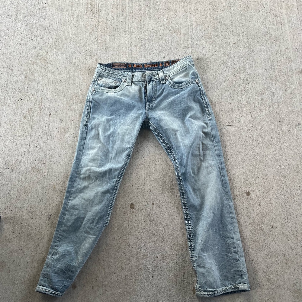 Rock Revival Blue Straight Jeans Classic Style